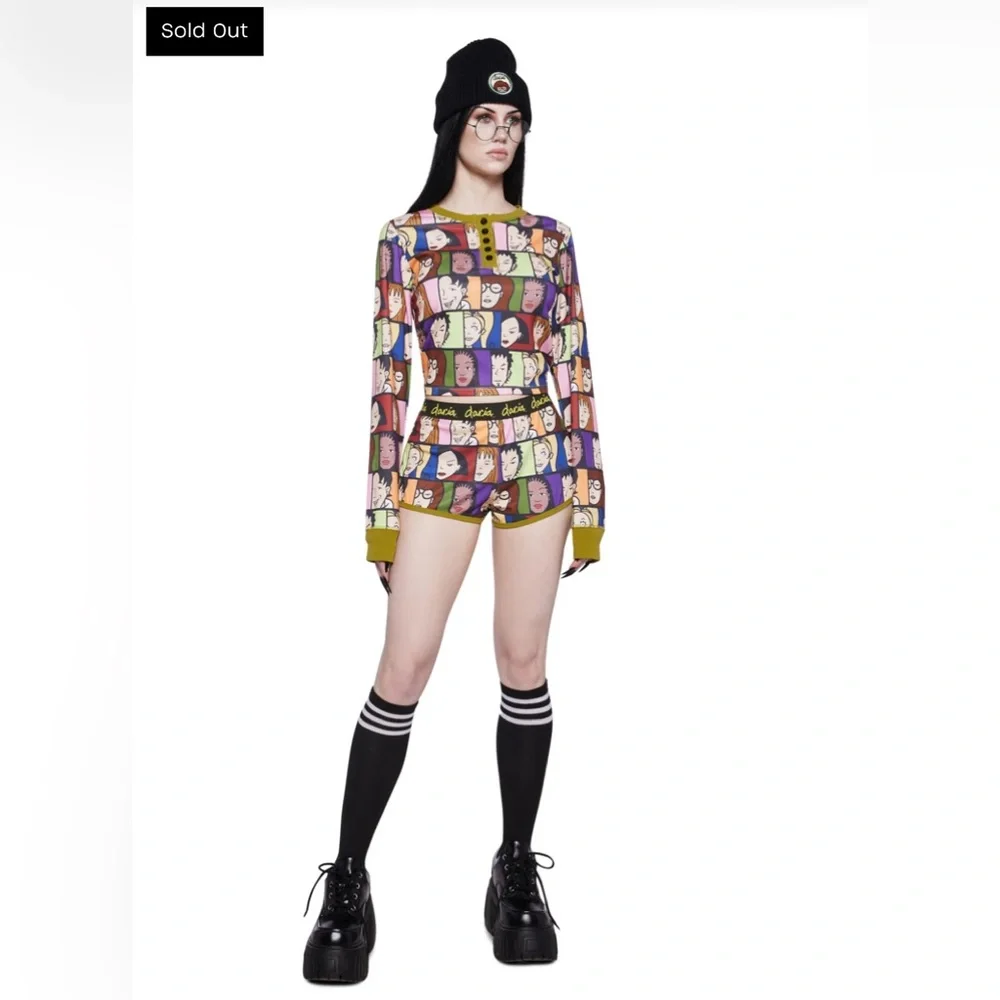 ✨🆕BNWT!Dolls Kill X Daria Character Shorts PJ Set!Sz Sm!SOLD OUT!RARE!✨ - Picture 3 of 6